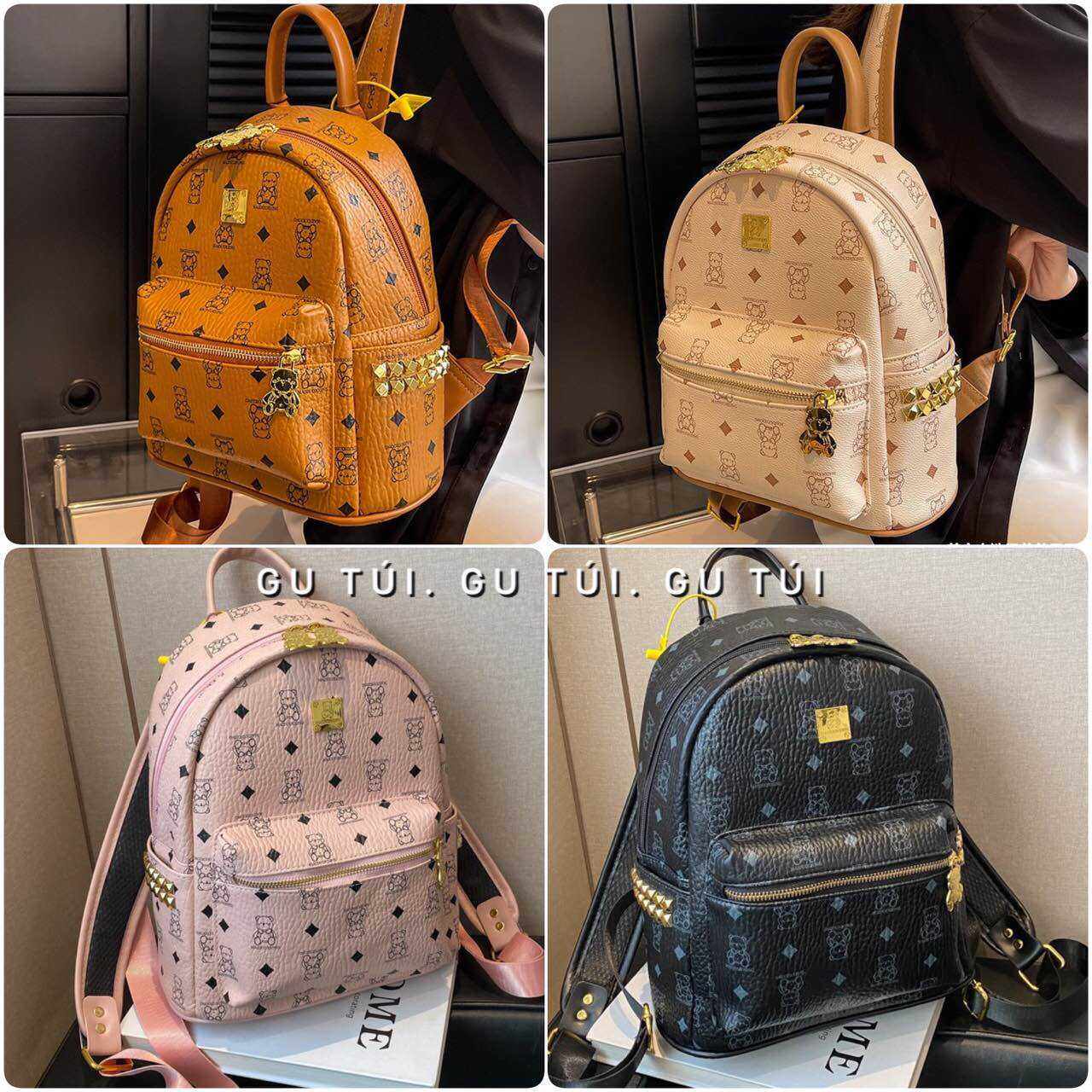 Balo nữ đi học đi làm xinh, ba lô gấu chuẩn hãng chất đẹp, Balo in gấu nội địa trung