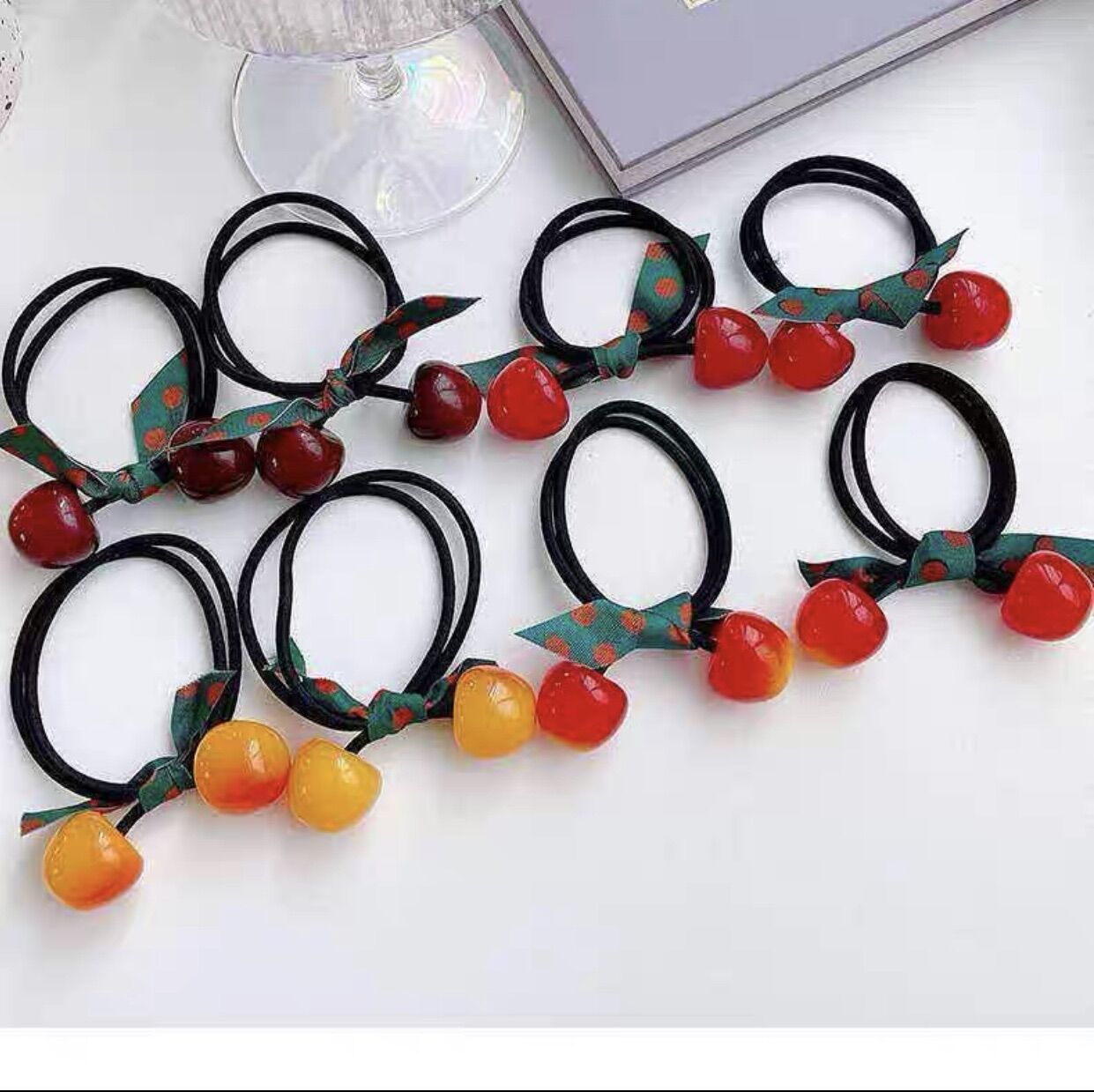 Dây Buộc Tóc Quả Cherry Phong Cách Hàn Quốc dễ thương