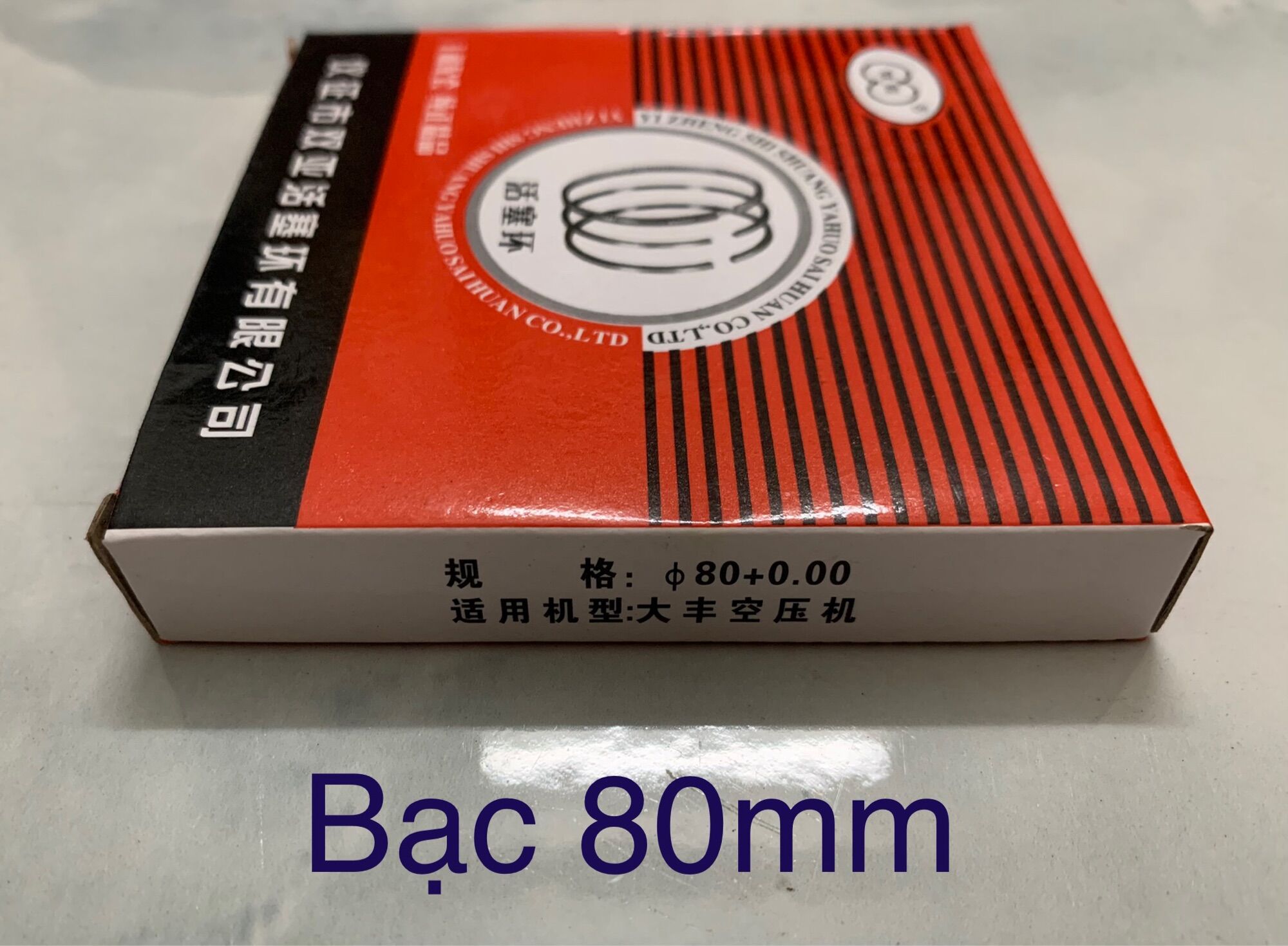 Xéc măng phi 80mm, hơi: 2,5m, nhớt: 4,0mm (bạc piston phi 80)
