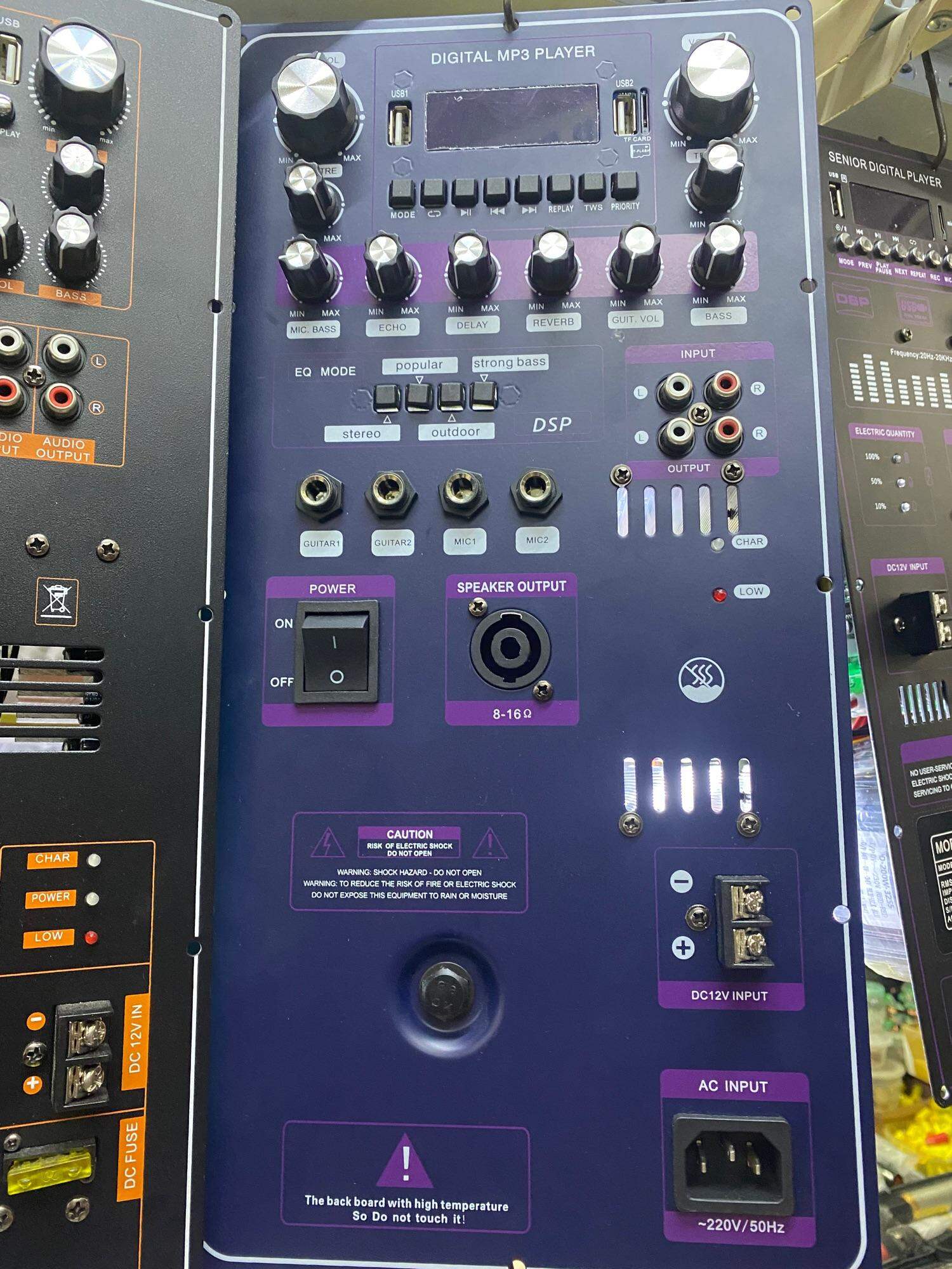 Bo mạch loa kéo công suất lớn 4 tấc đôi | có reverb + EQ + nguồn 36v đôi