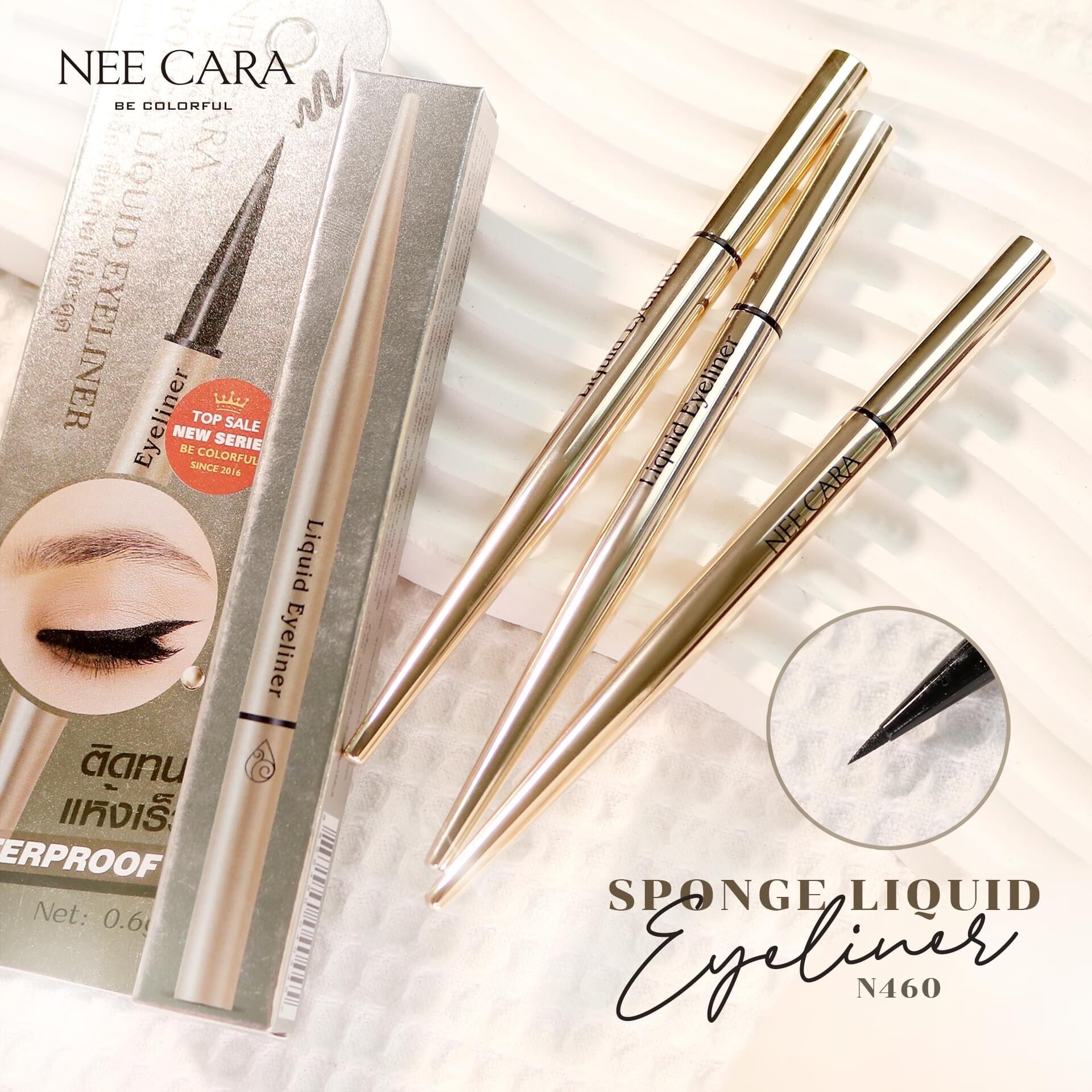 Kẻ mắt lâu trôi nee cara sponge liquid eyeliner n460 thái lan