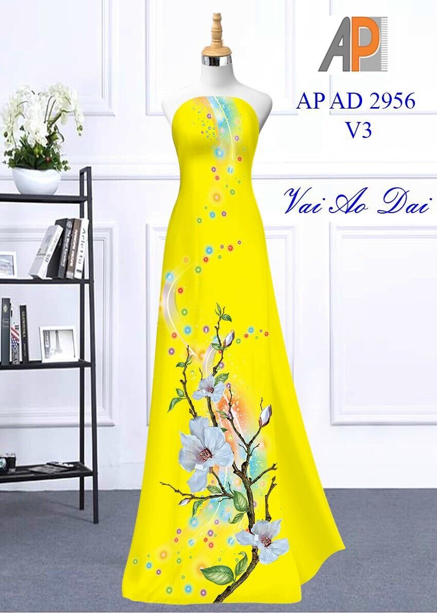 [HCM]Vải áo dài in hoa 3D