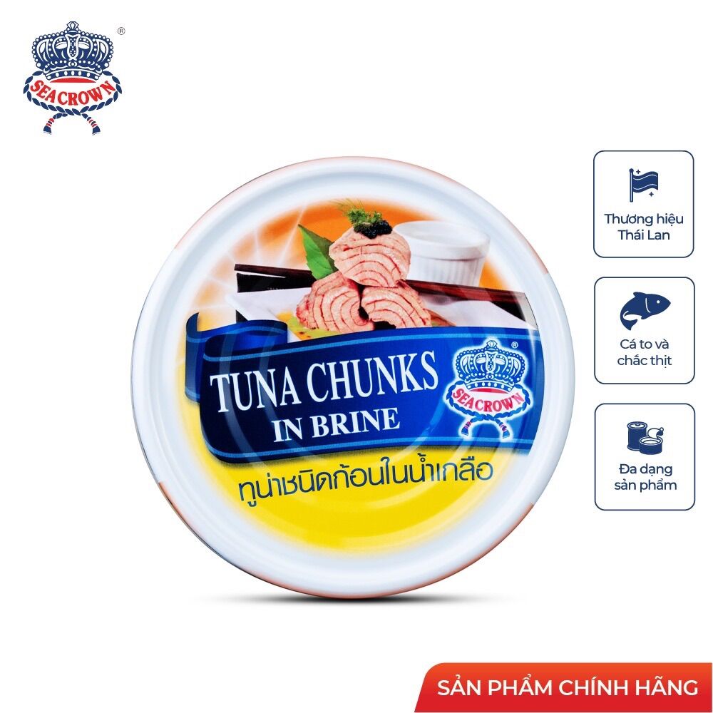 Cá hộp Sea Crown cá Ngừ xắt khúc ngâm muối