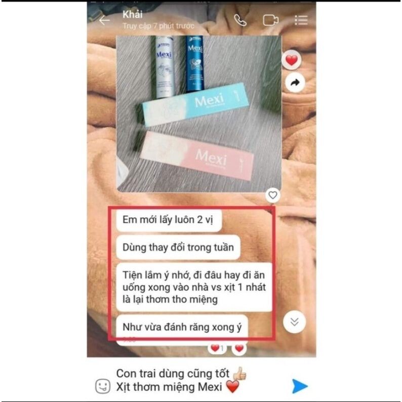 (Combo 2 hộp) Xịt thơm miệng MEXI cao cấp Quyên Lara