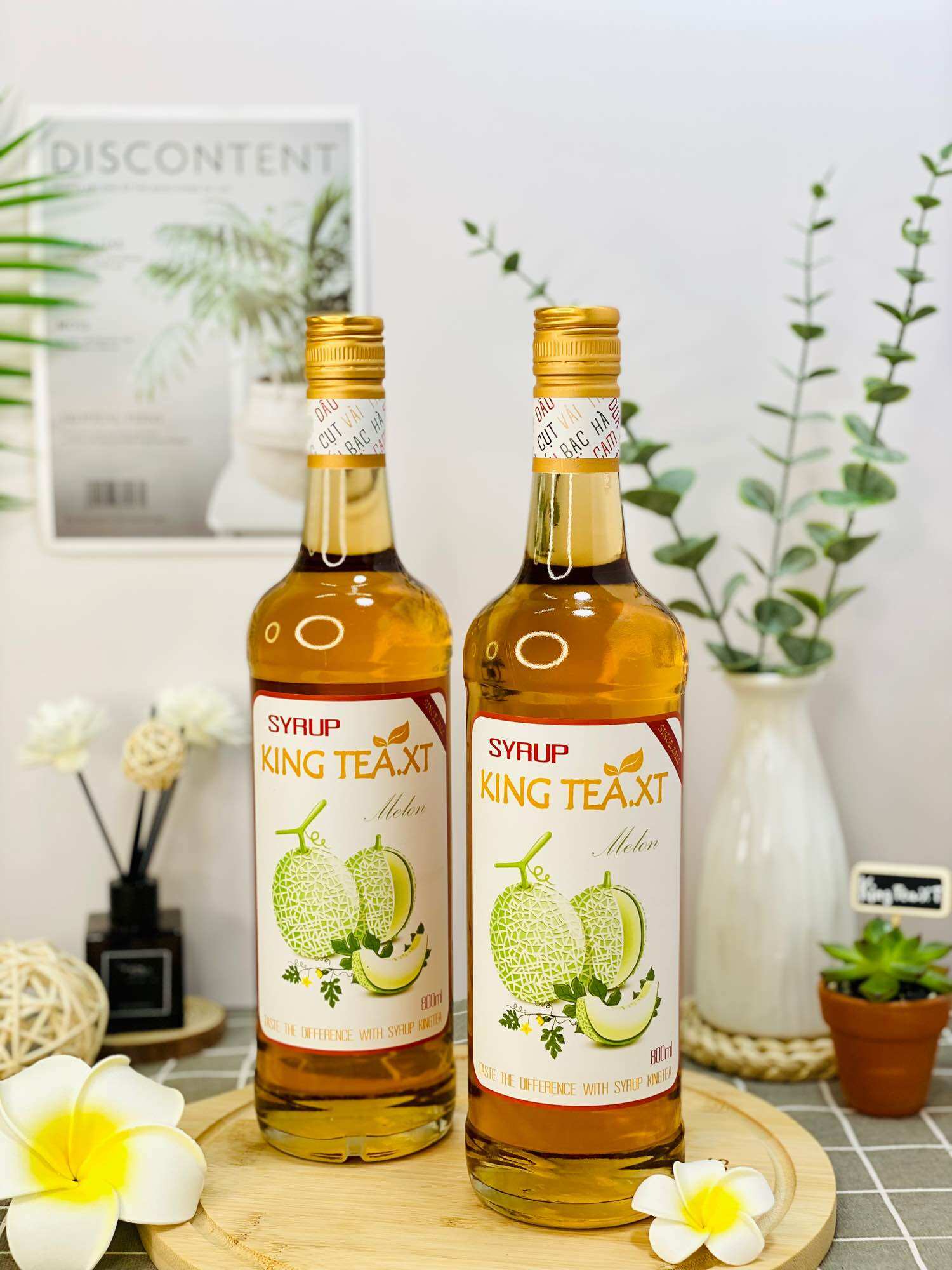 Syrup Dưa Lưới KINGTEA.XT(Syrup Melon)-Chai Thủy Tinh 800ml