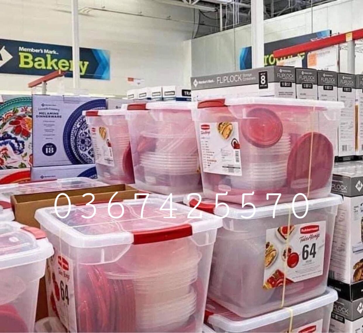 Bộ 32 hộp đựng thực phẩm RUBBERMAID CHÍNH HÃNG có nắp màu đỏ