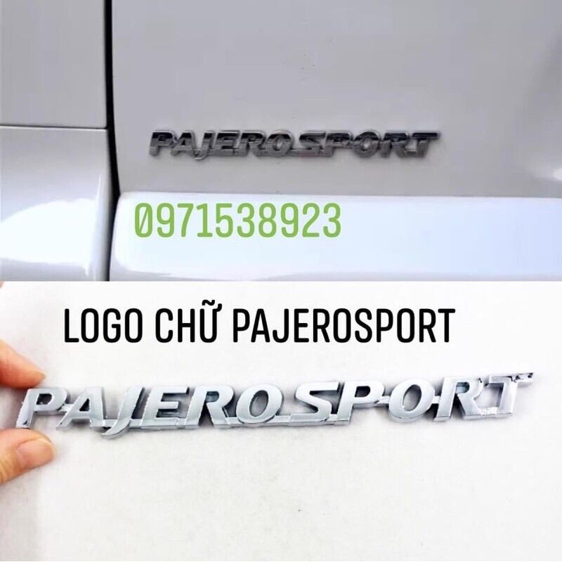 Logo chữ nổi mitsubishi pajerosport dán đuôi xe
