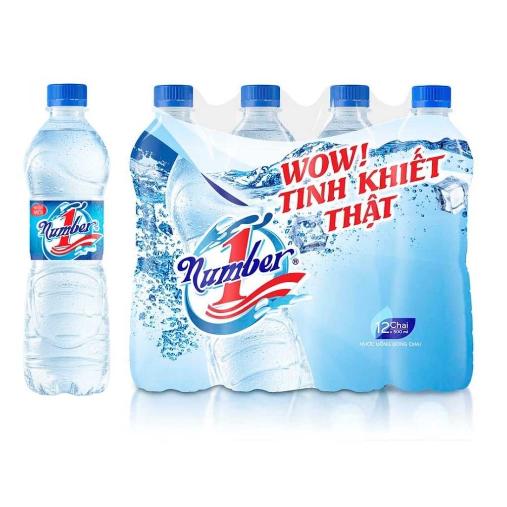 nước suối number one(lốc 12 chai 500ml )là nước suối tinh khiết nhãn xanh chai nhựa thích hợp cho mọi gia đình