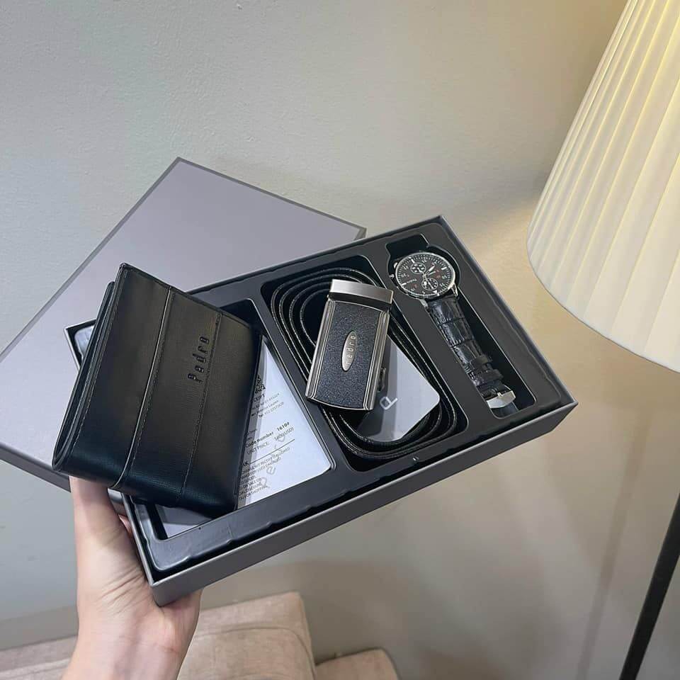 Set 3 MÓN THẮT LƯNG VÍ NAM PEDRO 3 IN 1