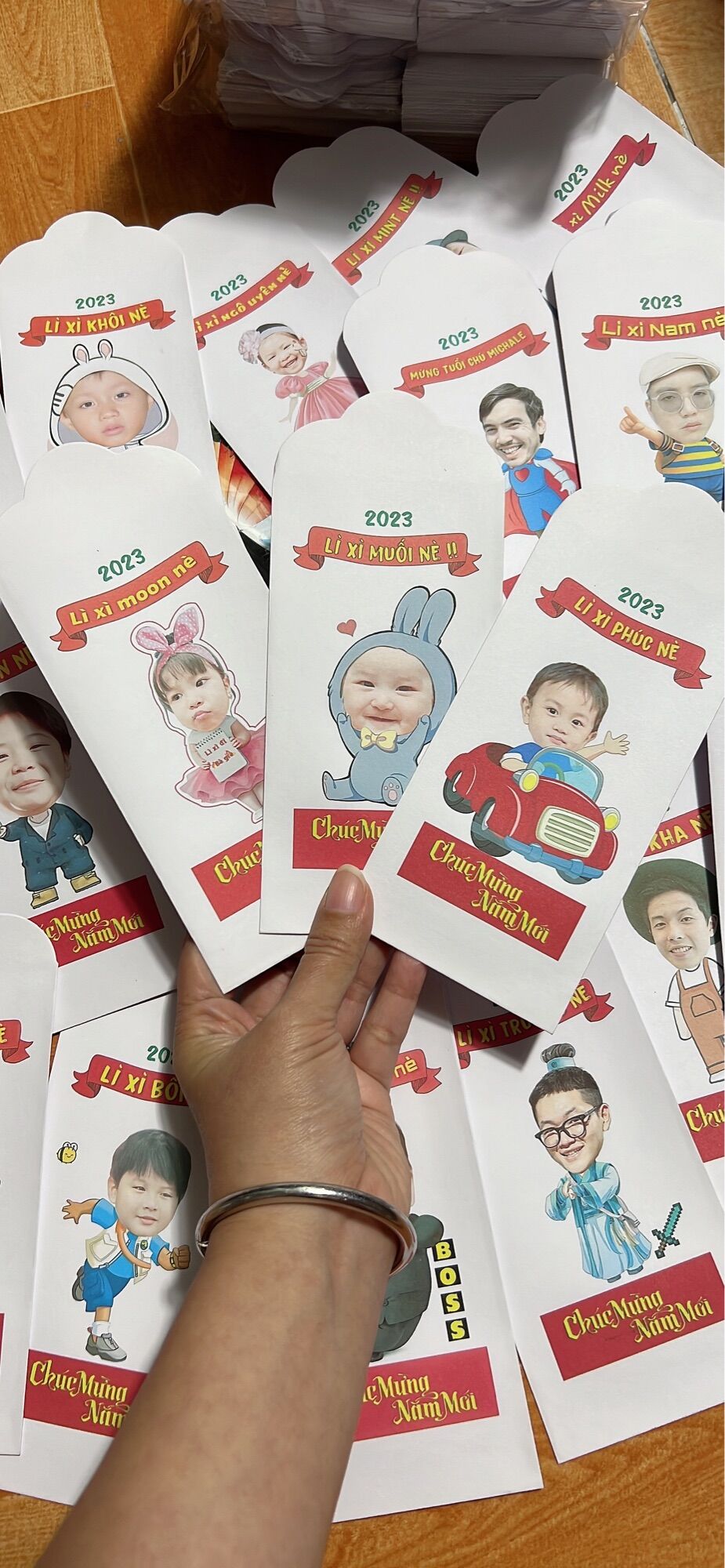 Bao lì xì in hình chibi cho bé vui nhộn xấp 10 cái
