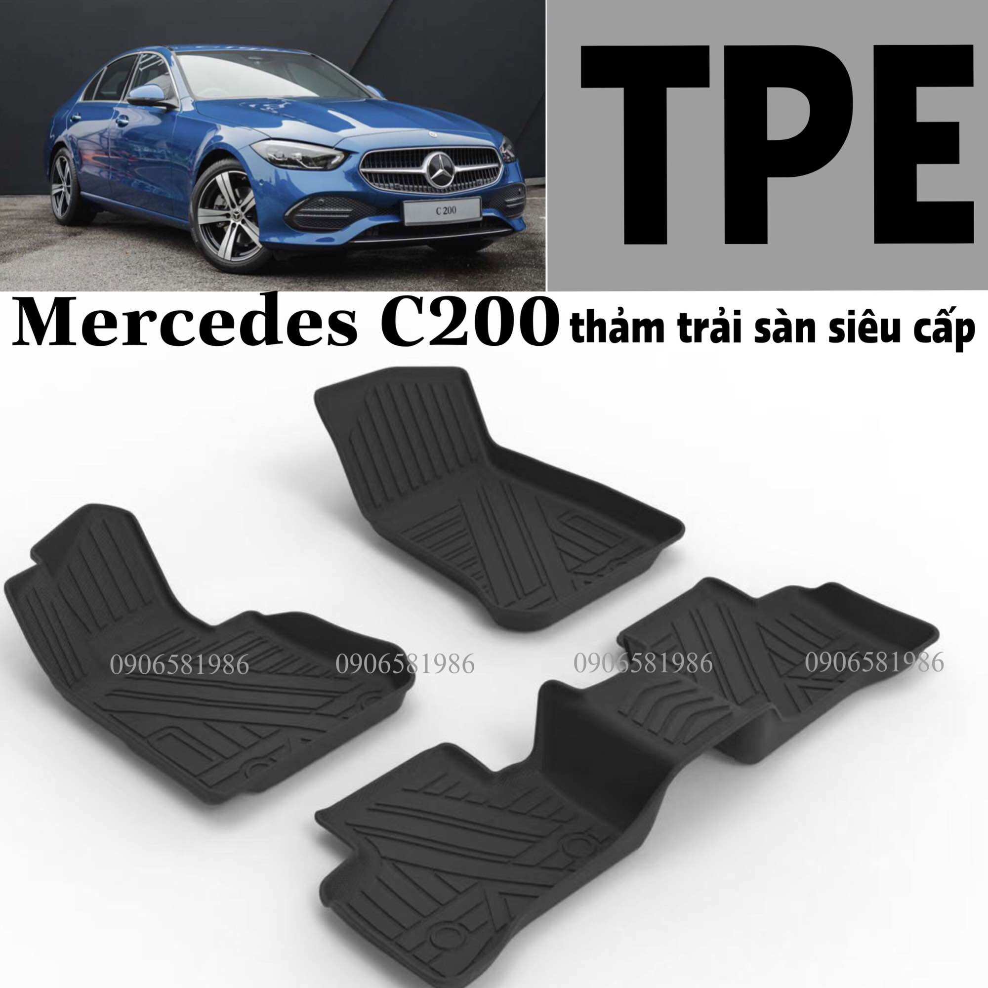 Mercedes c200 thảm trải sàn tpe sang trọng