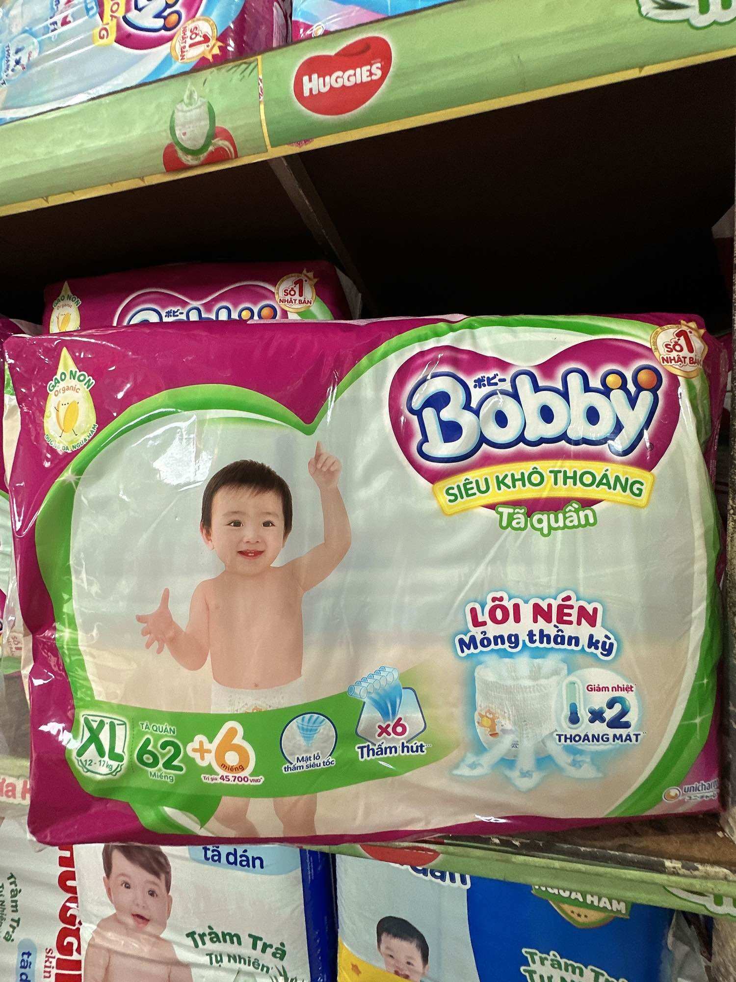 Tã quần BOBBY Size XL 62 Miếng (12-17kg)