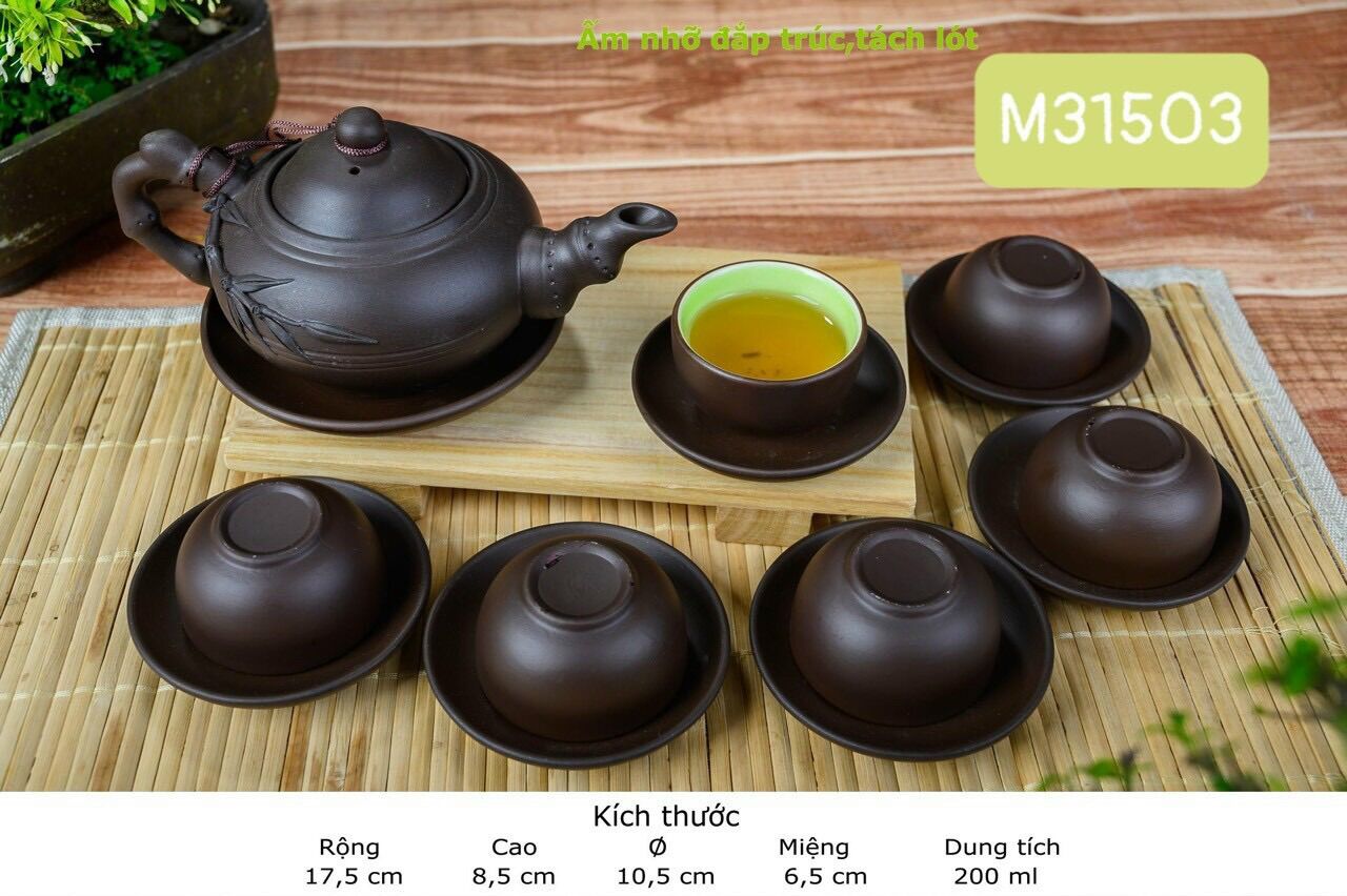 Bộ ấm trà Tử sa. Gốm sứ Bát Tràng