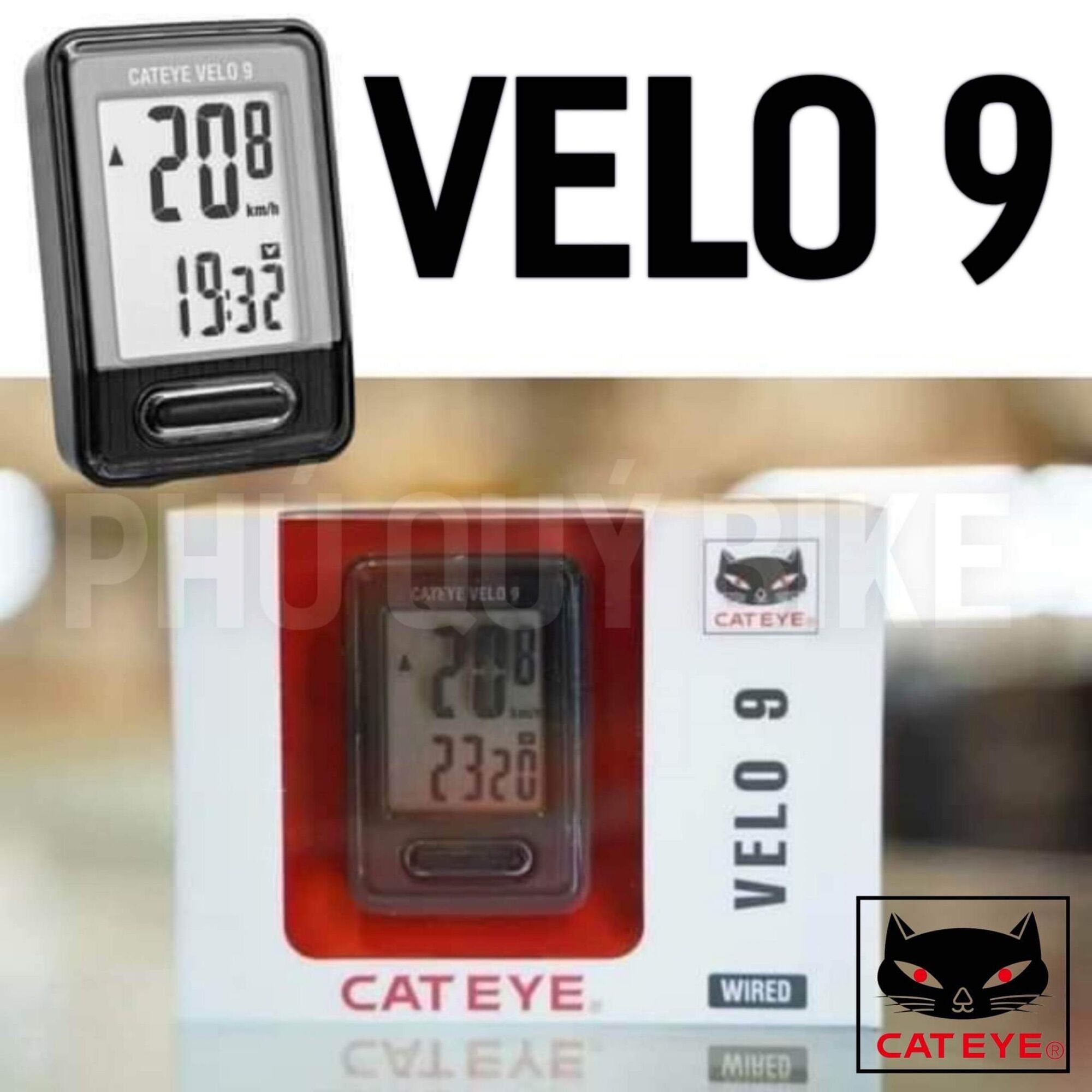 Đồng hồ tốc độ có dây cateye velo 9