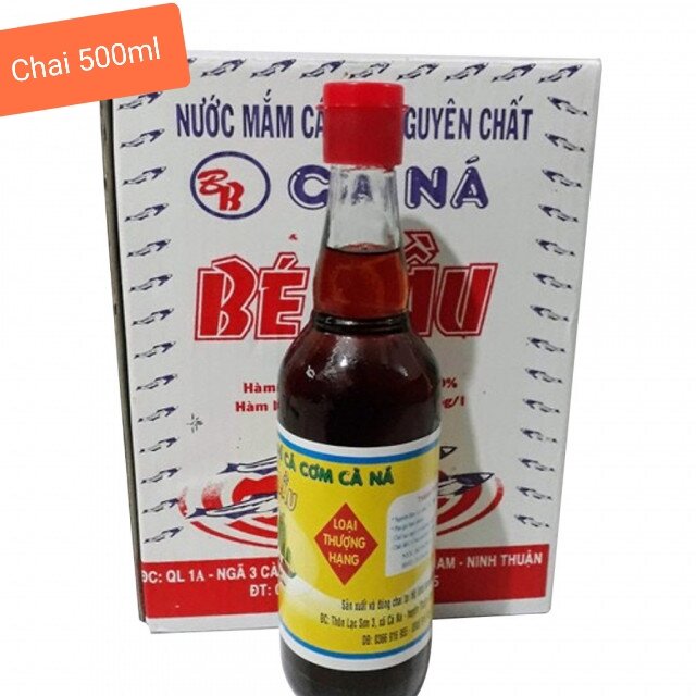 THÙNG NƯỚC MẮM NHỈ BÉ BẦU LOẠI THƯỢNG HẠNG - ĐẶC SẢN CÀ NÁ NINH THUẬN (1thùng 6 chai loại 500ml)