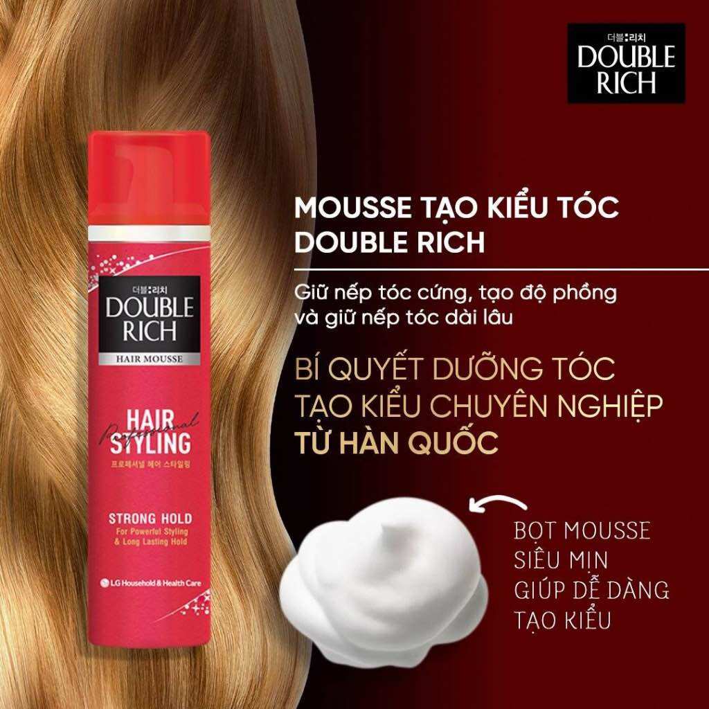 Mousse tạo kiểu tóc Double Rich HAIR MOUSSE 150ml