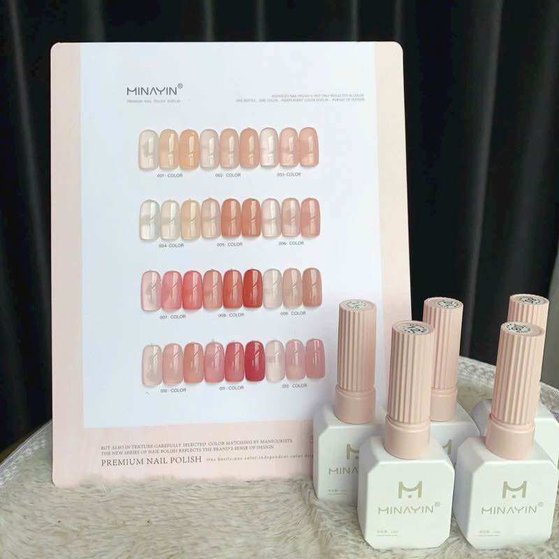Set sơn thạch hồng/nâu minayin 12 màu, set sơn thạch 12 màu minayin hồng/nâu