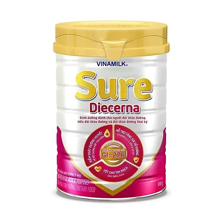 Sữa  bột Vinamilk Sure Diecerna 900 gr cho người tiểu đường,