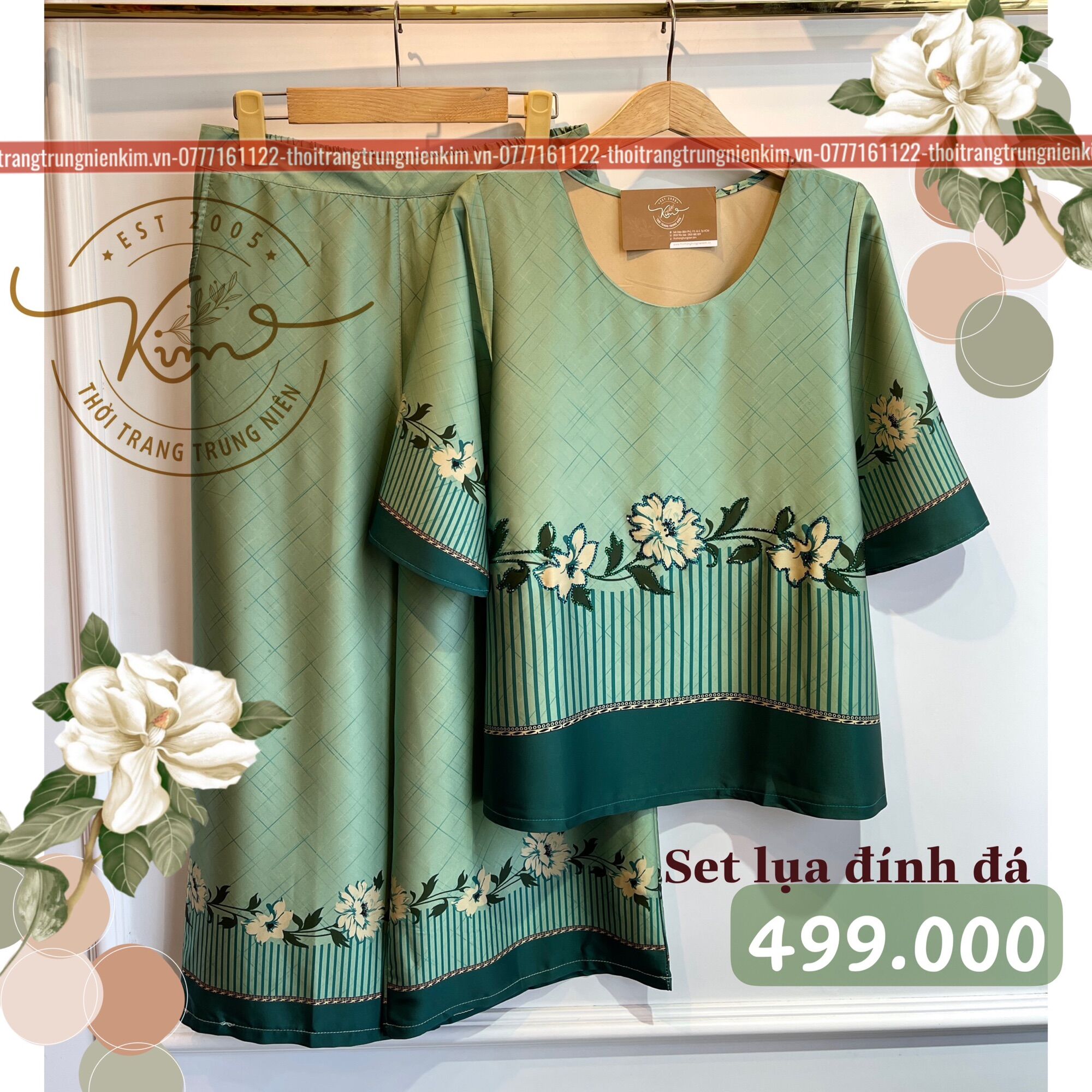 Set lụa đính đá xinh xắn