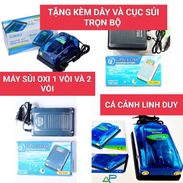 Máy sủi khí oxi 1 vòi và 2 vòi , tặng kèm dây oxi và cục sủi , máy sủi oxi , máy sục oxi , máy oxi
