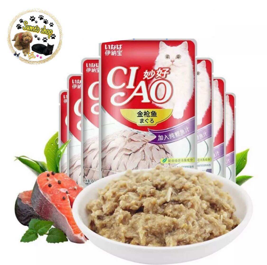 Combo 6 gói Pate Ciao - Pate cho mèo mọi lứa tuổi - gói 70gr