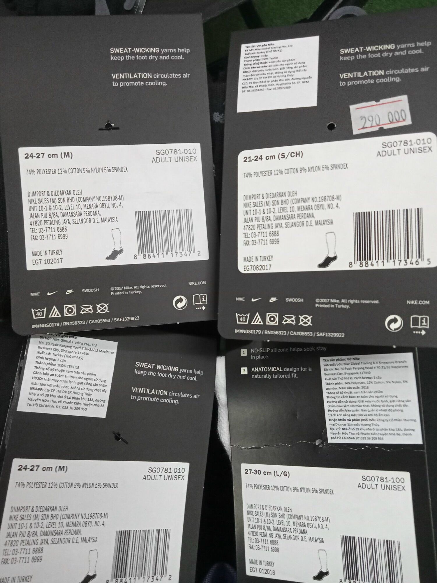 [HCM]Vớ Unisex Nike GOLF LTWT 3PR SG0781