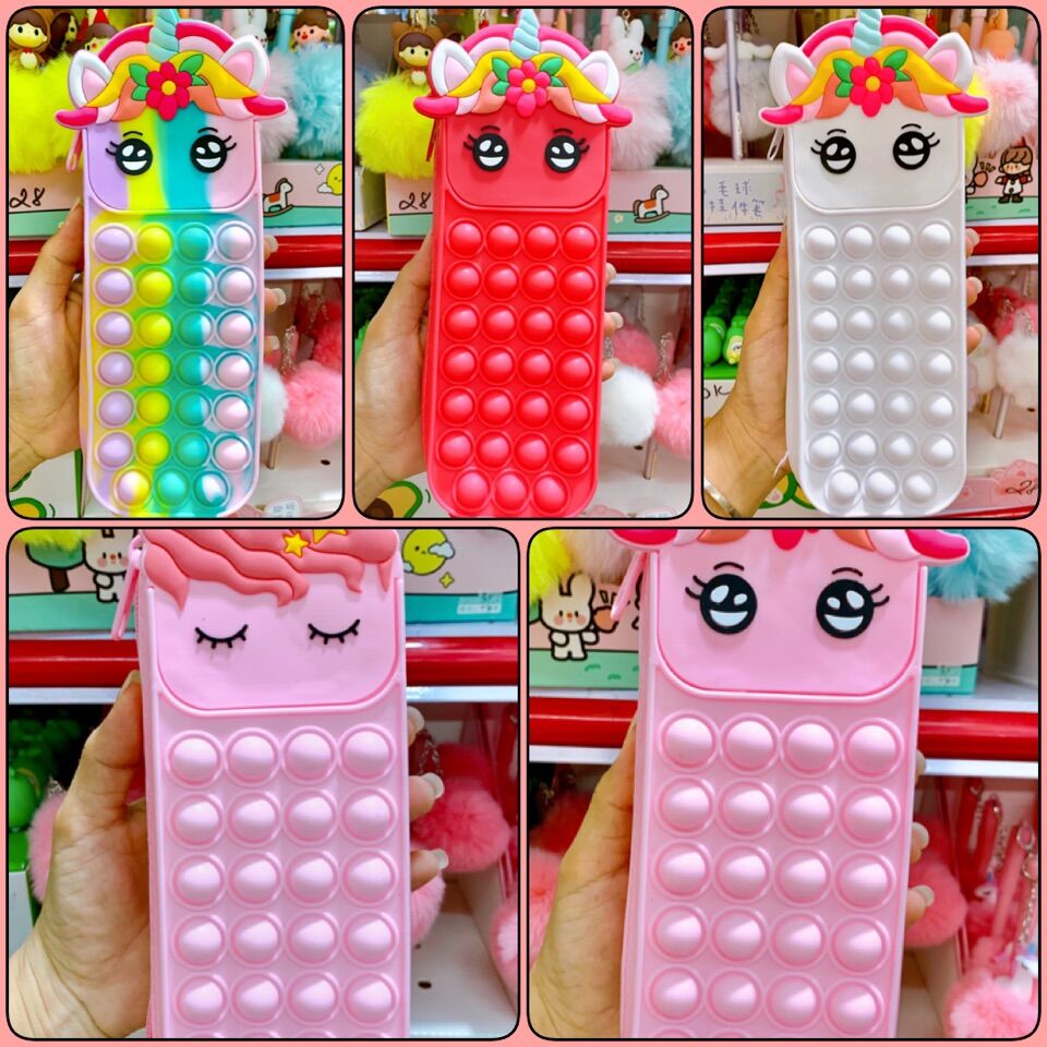 Hộp Bút Pop It Mẫu Unicorn/Khủng long xinh xắn cho bé