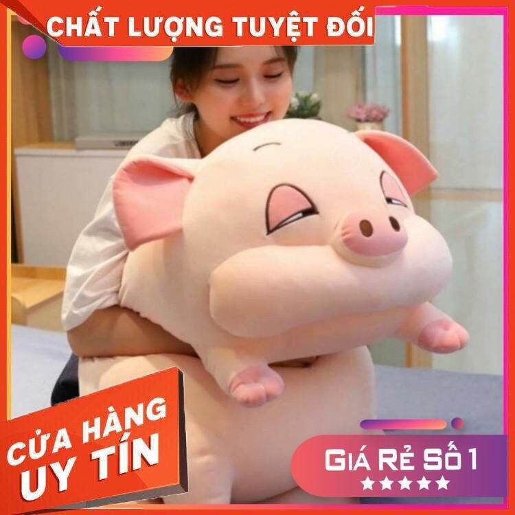 gấu bông heo híp 80cm Bông gòn trắng vải co giãn 4 chiều siêu mềm mịn