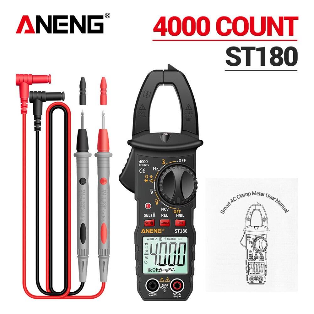 Aneng Đồng hồ Kẹp Kỹ Thuật Số Đếm 4000 st180 Đồng hồ vạn năng dòng điện xoay chiều Ampe kế kiểm tra 