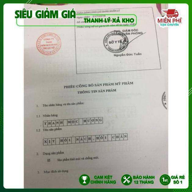 COMBO BÔI+ XỊT HÔI NÁCH, HÔI CHÂN THANH MỘC HƯƠNG (Shop sẽ bồi thường gấp 10 lần giá trị đơn hàng nếu hàng không chính hãng)