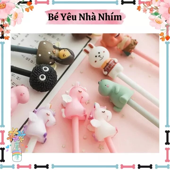 Bút nước hình thú mực đen nhiều nhân vật đáng yêu