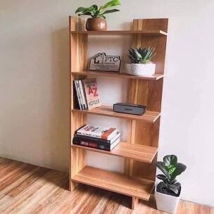 Kệ sách gỗ 5 tầng đa năng đa dụng bằng gỗ cứng cực đẹp