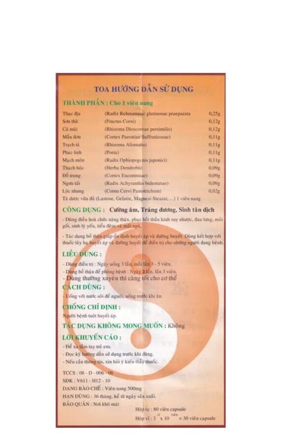 TƯ ÂM BỔ THẬN ĐẠI HỒNG PHÚC