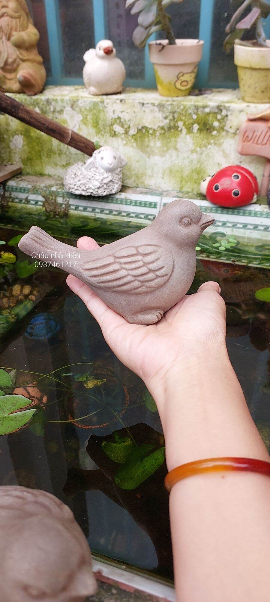 Chim đất nung trang trí sân vườn tiểu cảnh
