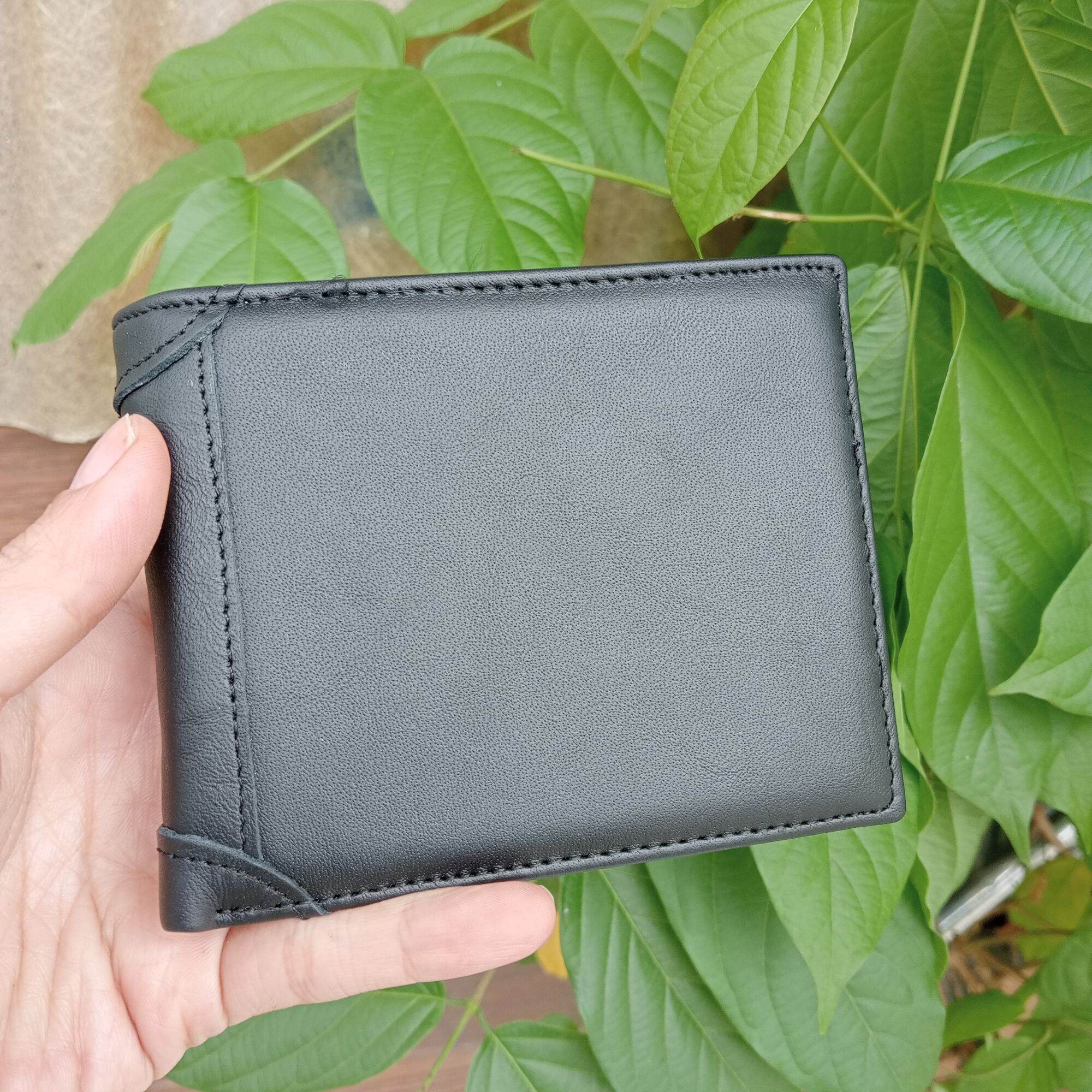 Bóp nam ngang da bò thật 100%, Ví da nam đẹp nhỏ gọn