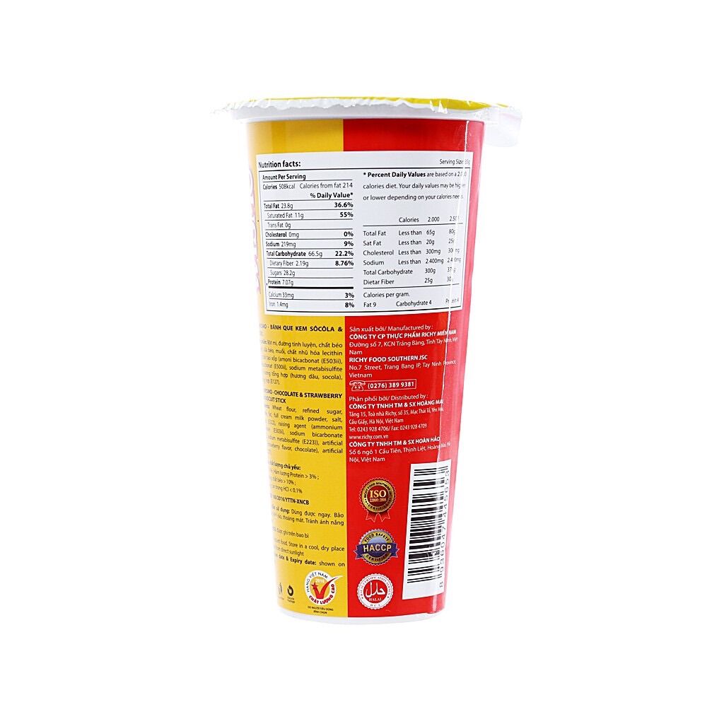BÁNH QUE RICHY CHẤM KEM SOCOLA&DÂU WISMO