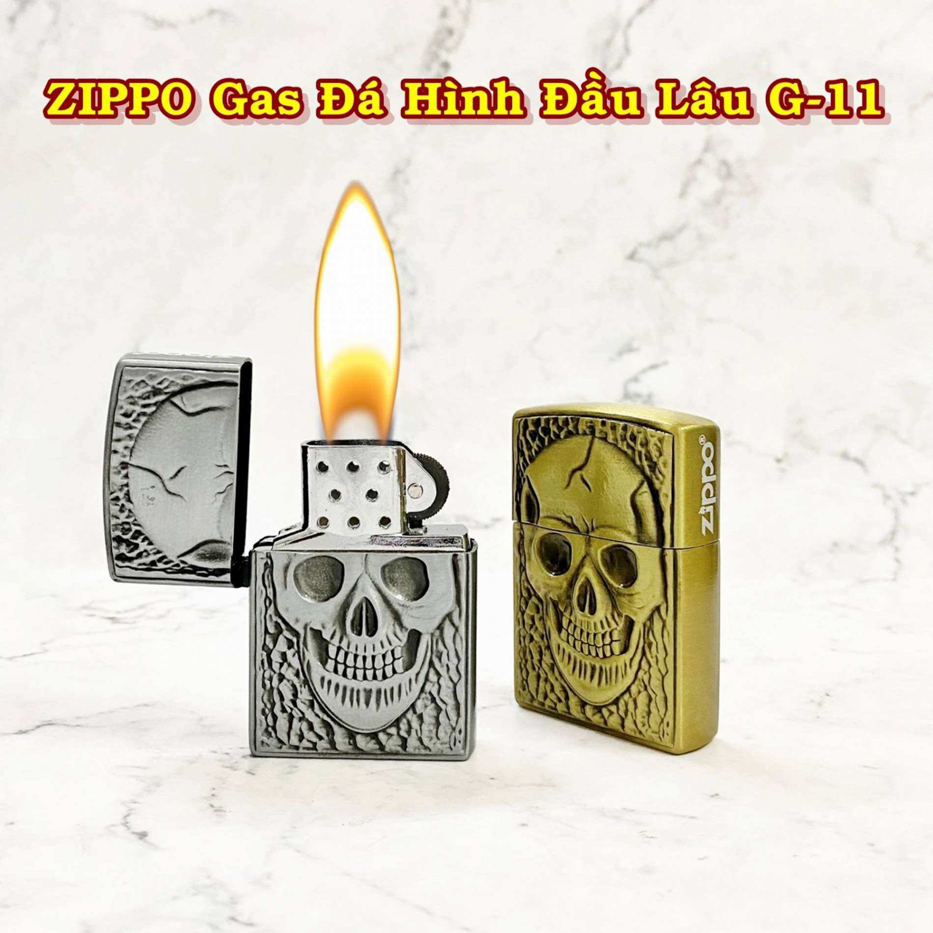 [HCM] Bật Lửa Zippo Gas Đá Hình Khắc Nổi Các Kiểu (Chọn Mẫu)
