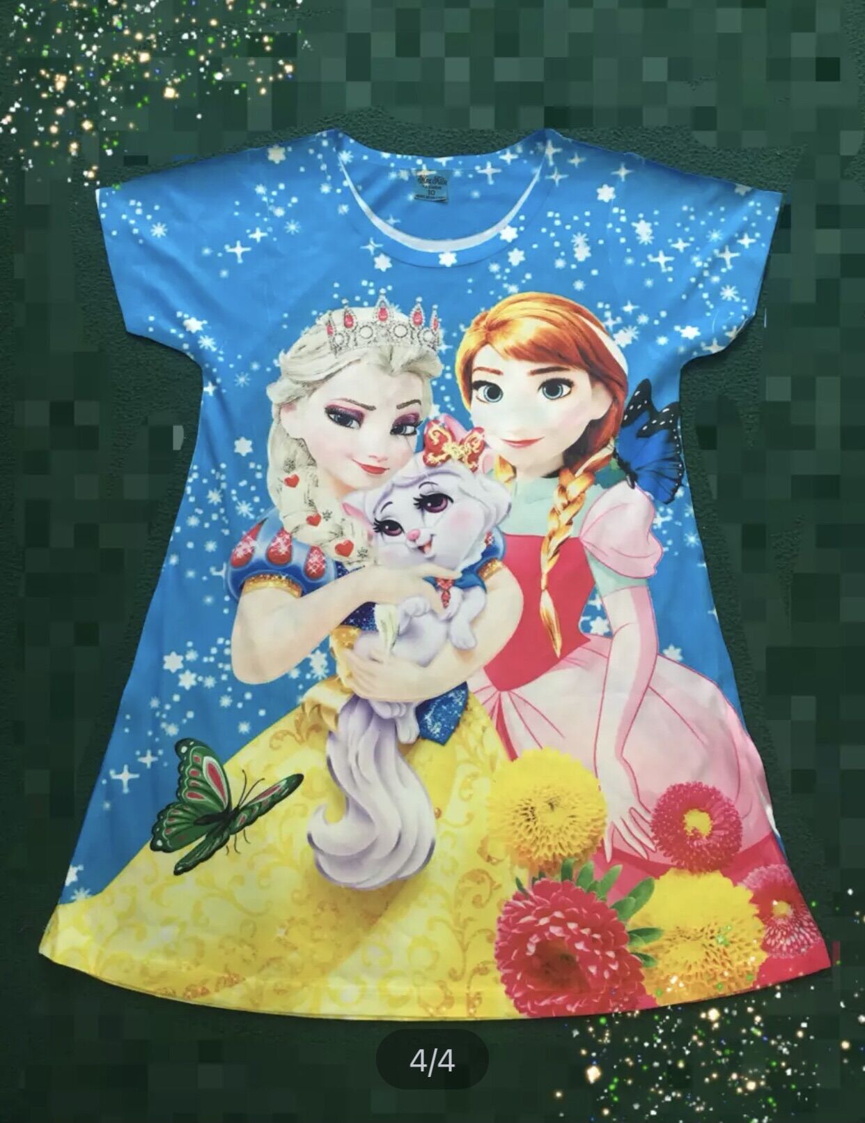 (HCM) ĐẦM THUN 3D ELSA CHO BÉ GÁI 18-30KG(ib shop để báo size)