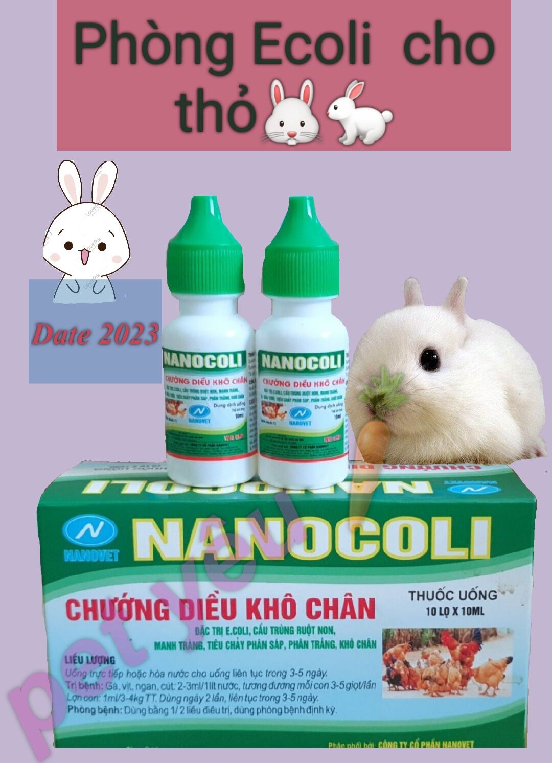 Ecoli 🐰Freeship🐰 Date mới 🐰dành cho thỏ an toàn dễ dùng