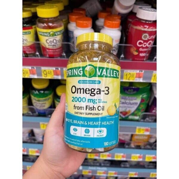 180 Viên Dầu Cá Vị Chanh Spring Valley Omega-3 2000mg