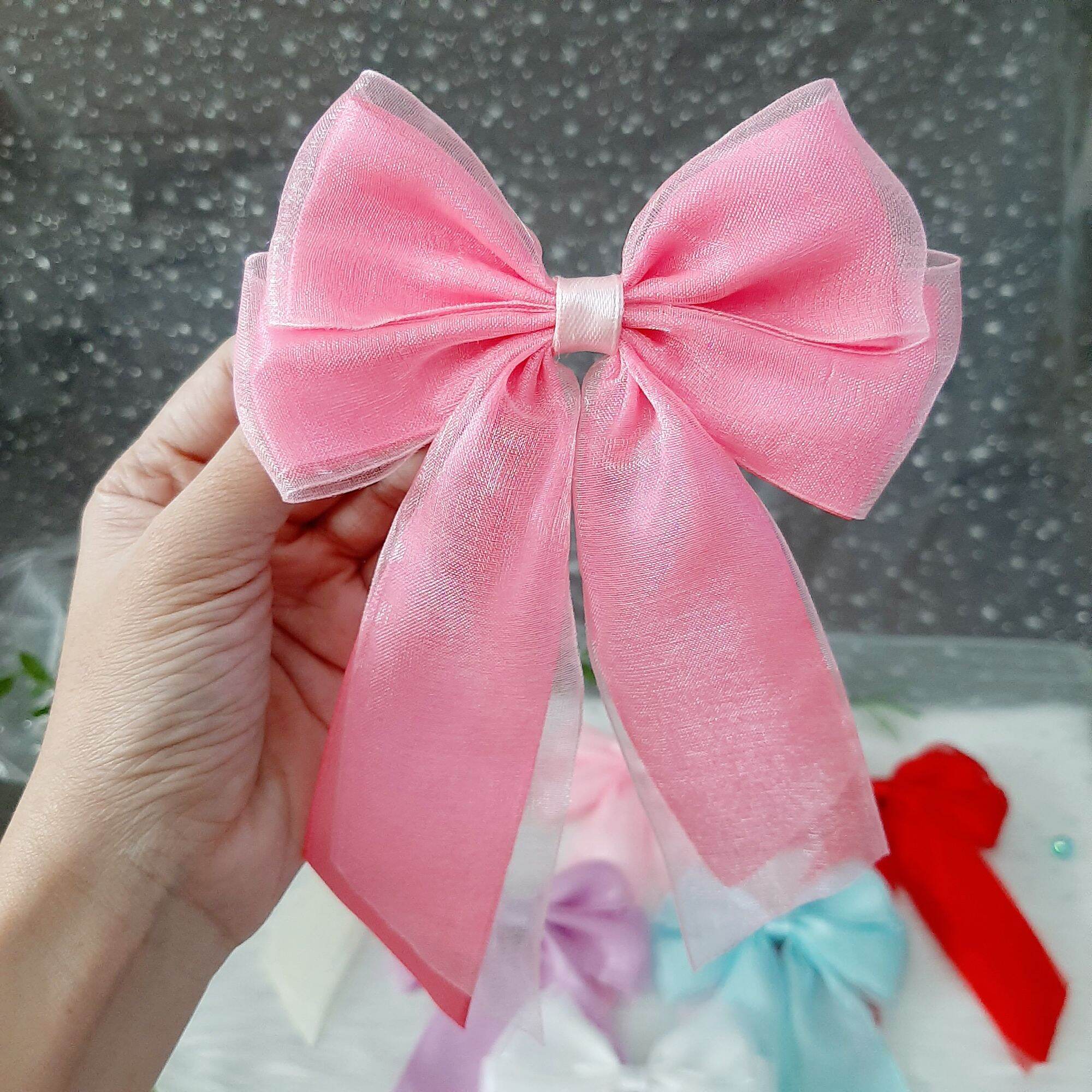 Kẹp tóc nơ 2 lớp (mua 9 tặng 1)