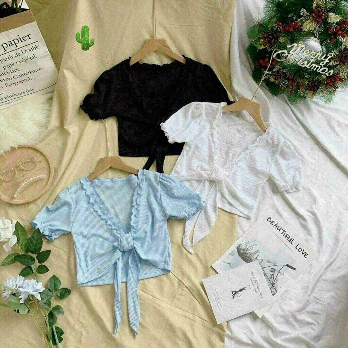 [HCM]Áo croptop bèo cột