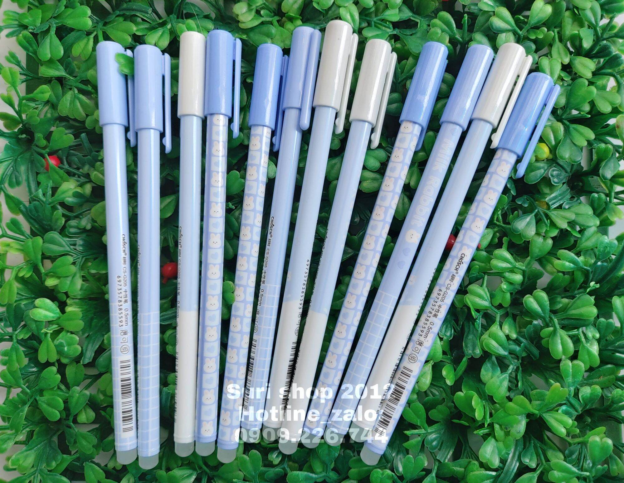 Hộp 12 cây bút gel mực tím/xanh xoá được CHOSCH G50 chính hãng dành cho học sinh tiểu học