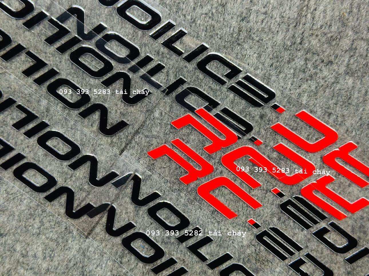 [ 1 CẶP ] TEM DECAL RC-EDITION ĐỎ ĐEN DÀI 18 CM DÁN TRANGTRI XE