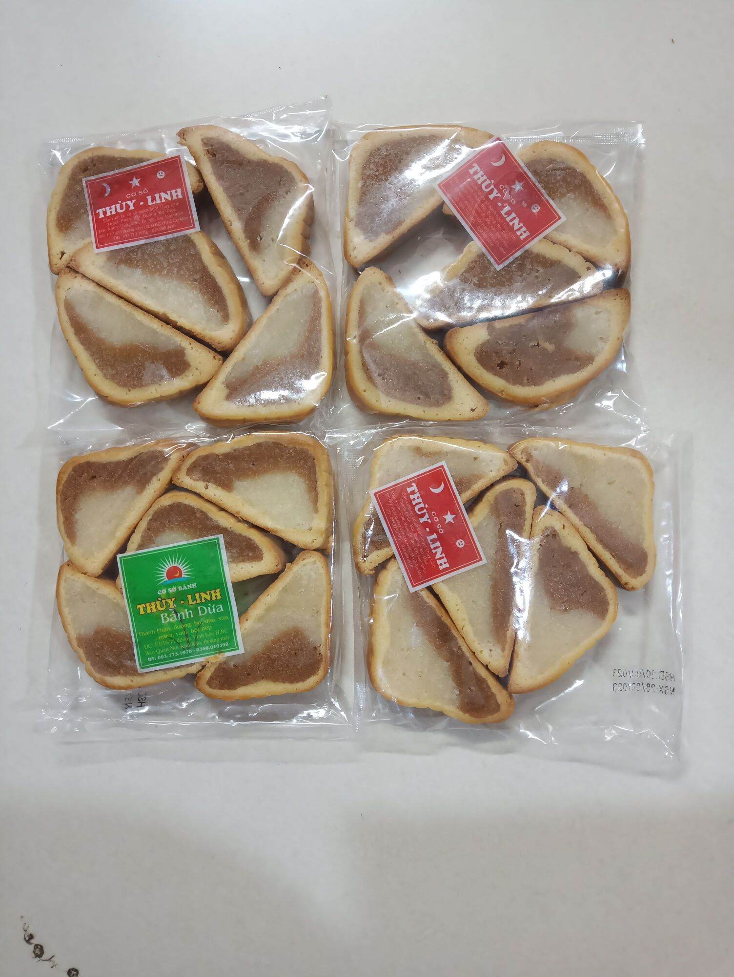 Bánh tam giác dừa cacao_combo 5 cây