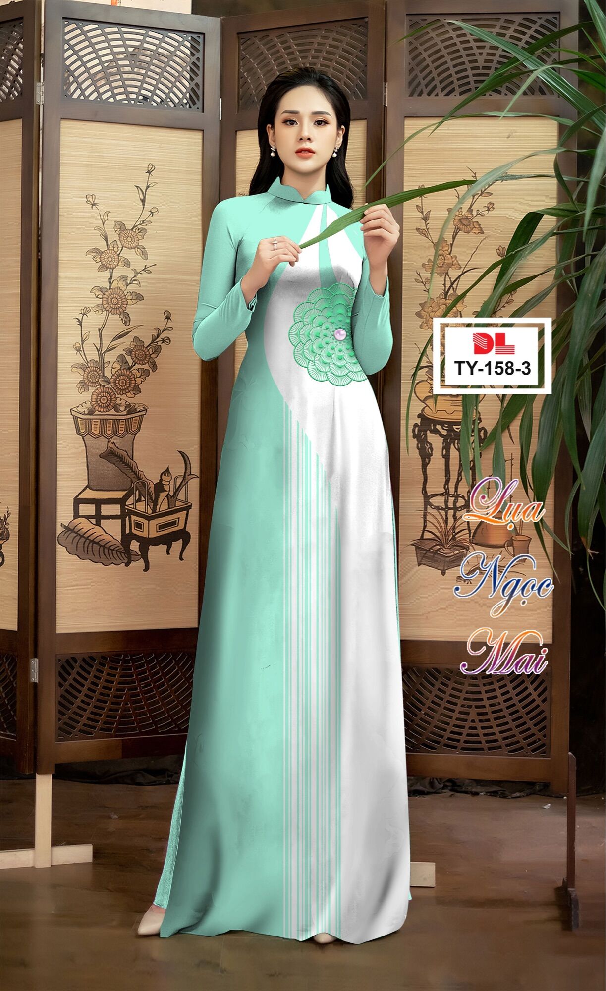 Vải áo dài hoa Hồng