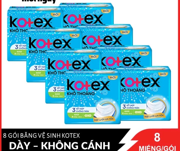 Băng Vệ Sinh Kotex Maxi Không cánh 8 miếng