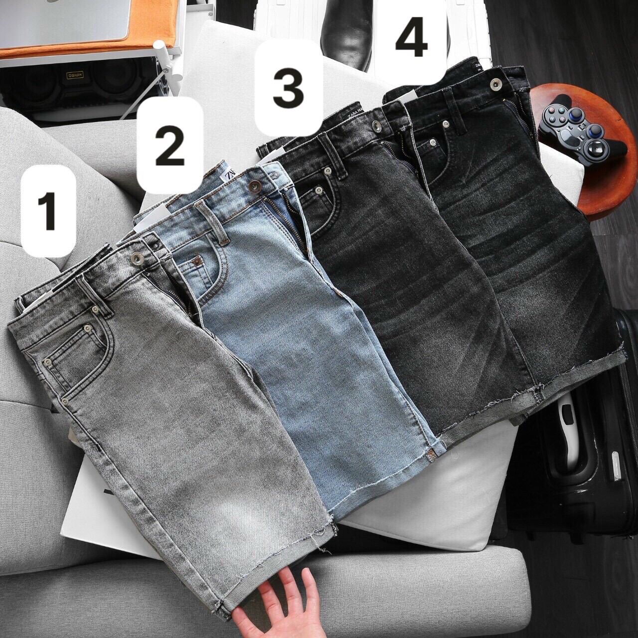 Quần short jean cao cấp Zara slim fit VNXK