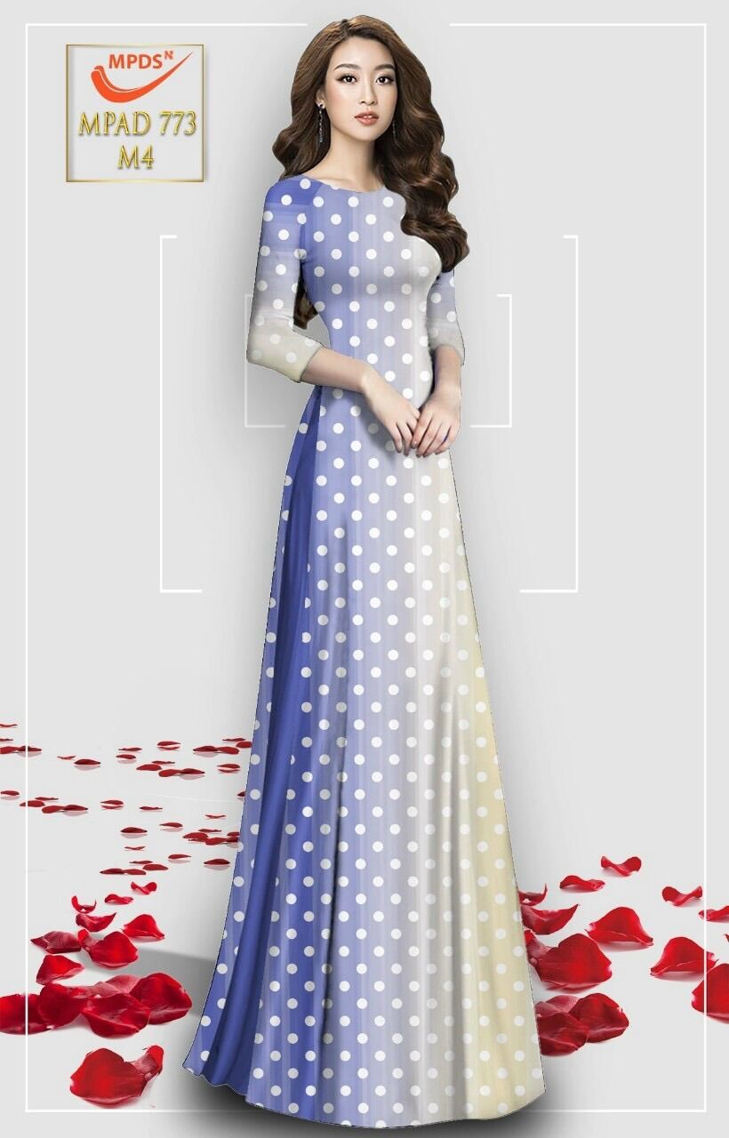 [HCM]Vải áo dài chấm bi