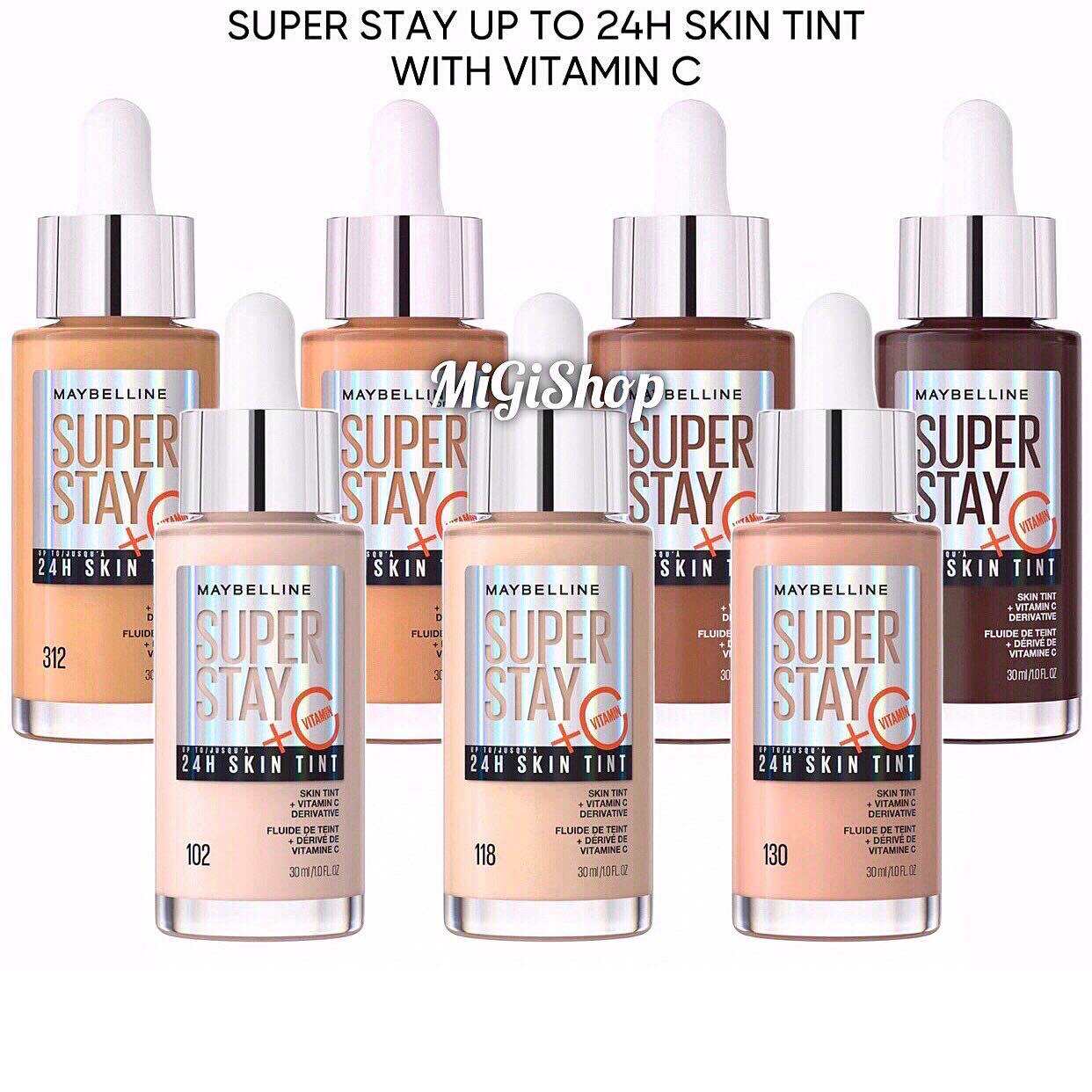 [Bản Mỹ] Kem Nền Dạng Serum Maybelline Super Stay Skin Tint With Vitamin C Up To 24H 30ml